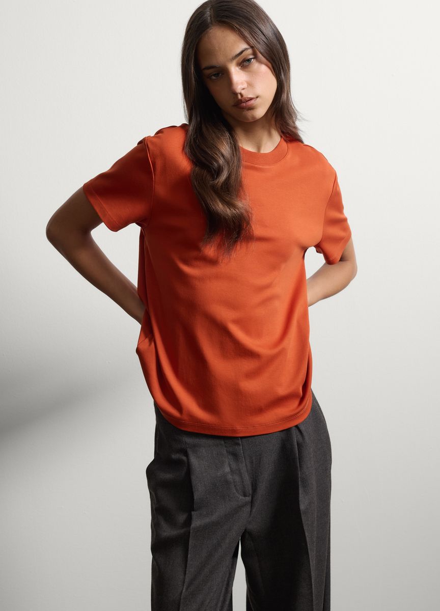 Klassisches Baumwoll-T-Shirt mit Rundhalsausschnitt
