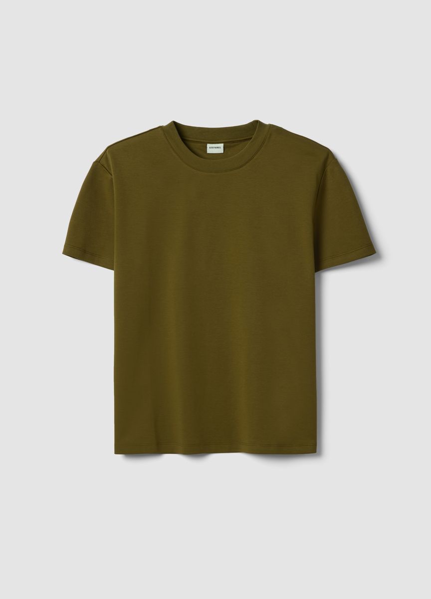 Lockeres Baumwoll-T-Shirt mit Rundhalsausschnitt