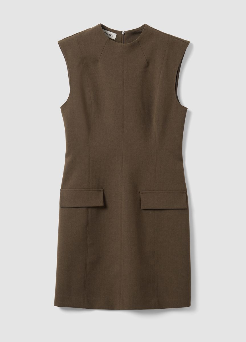 Strukturiertes Minikleid mit Pattentaschen