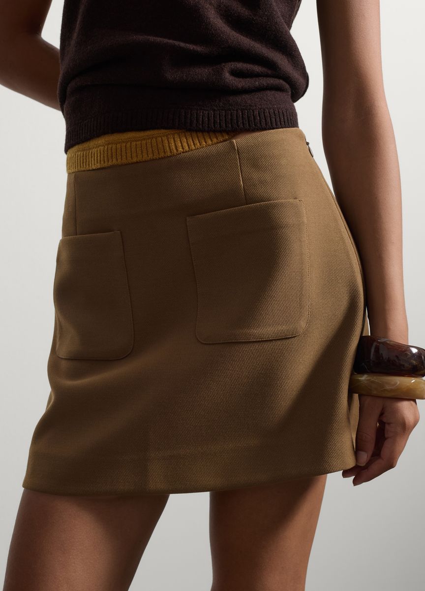 Strukturierter A-Linien-Minirock mit Taschen