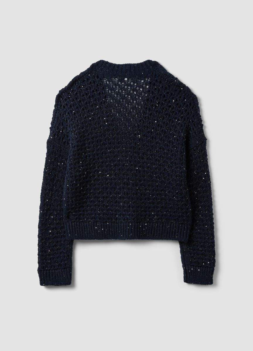 Grobstrick-Cardigan mit Pailletten und Cropped-Schnitt