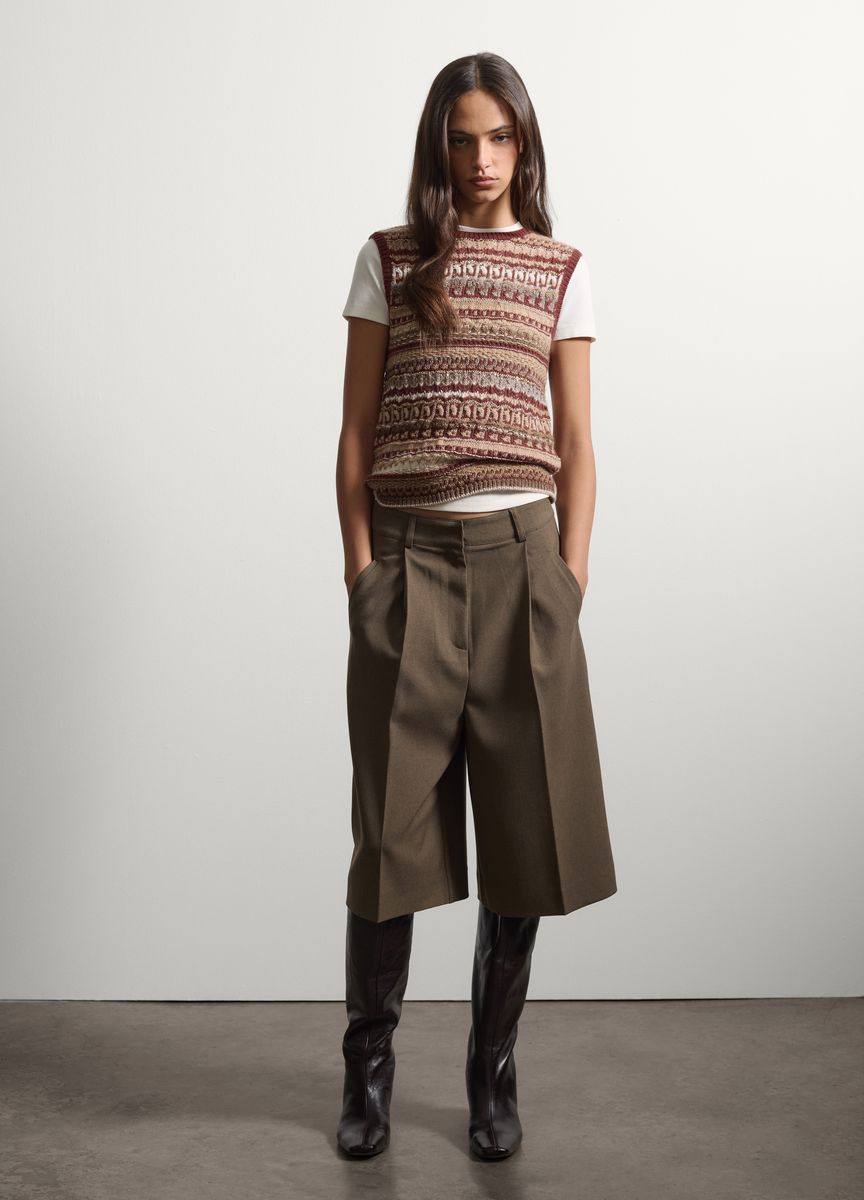 Klassisches Top mit Fair-Isle-Muster