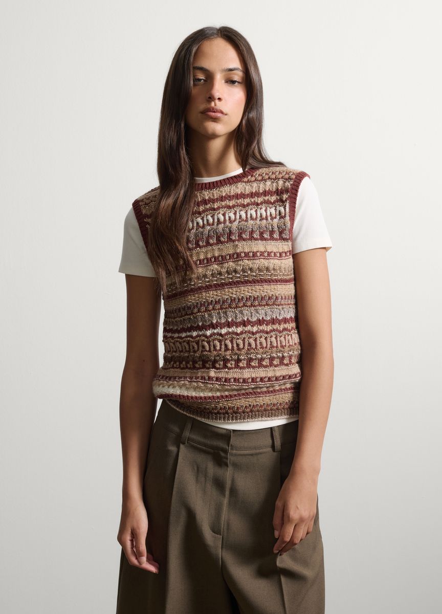 Klassisches Top mit Fair-Isle-Muster