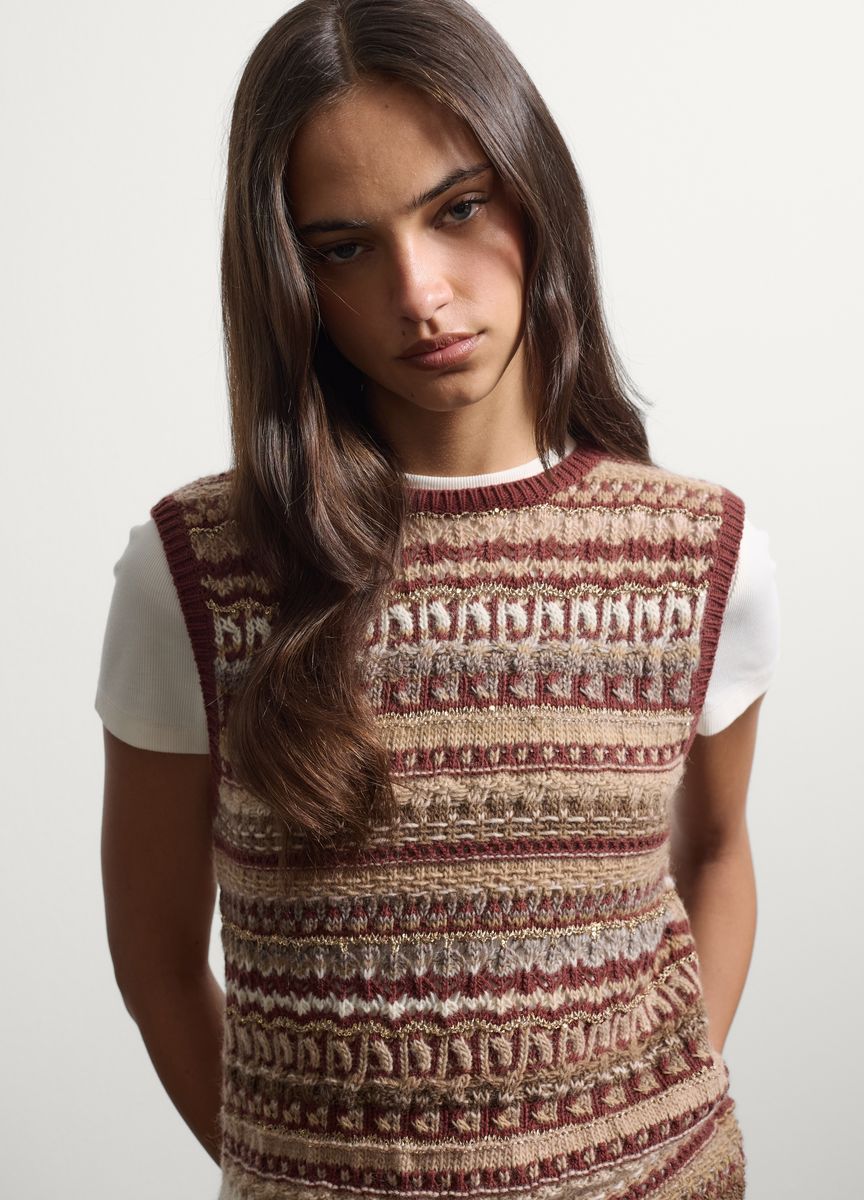 Klassisches Top mit Fair-Isle-Muster