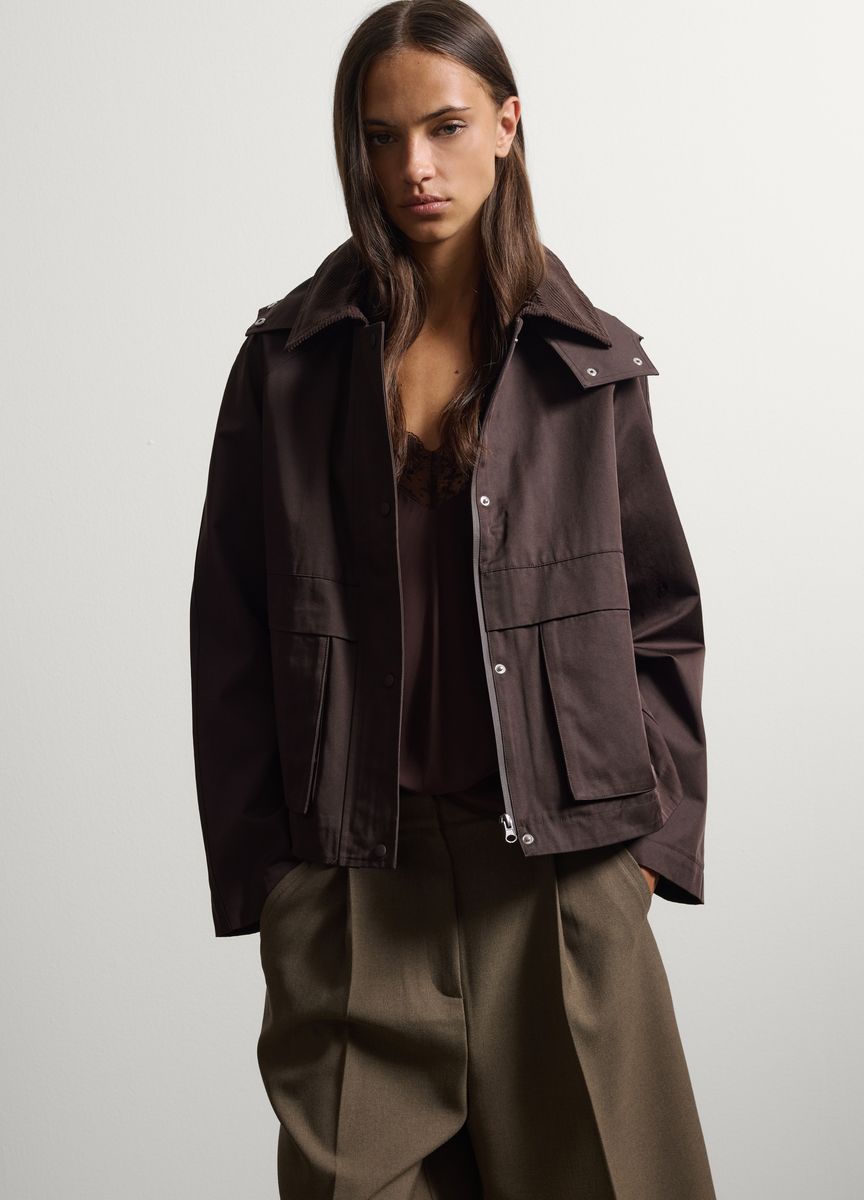 Boxige Utility-Jacke mit Kapuze