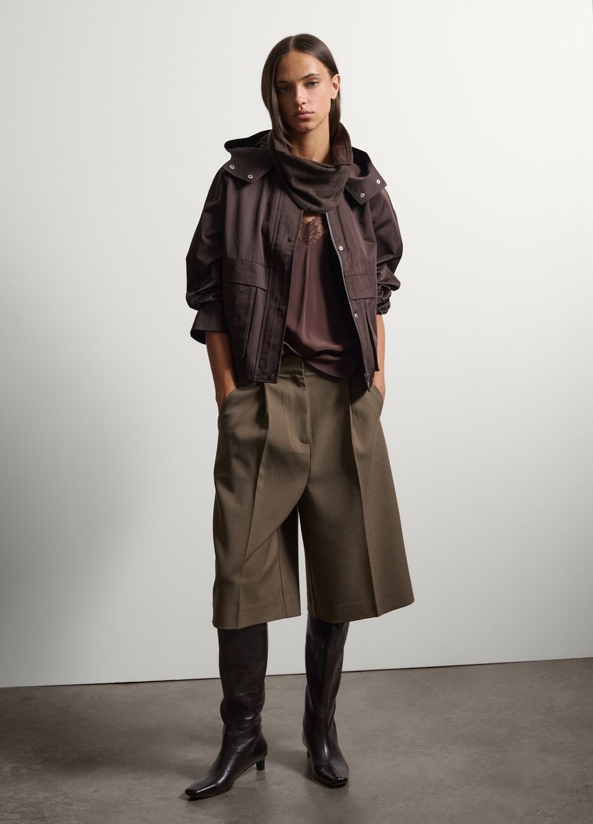 Boxige Utility-Jacke mit Kapuze