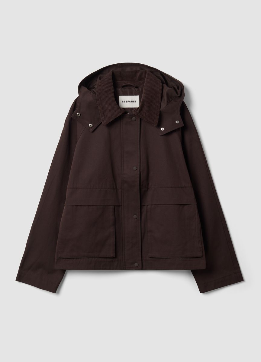 Boxige Utility-Jacke mit Kapuze