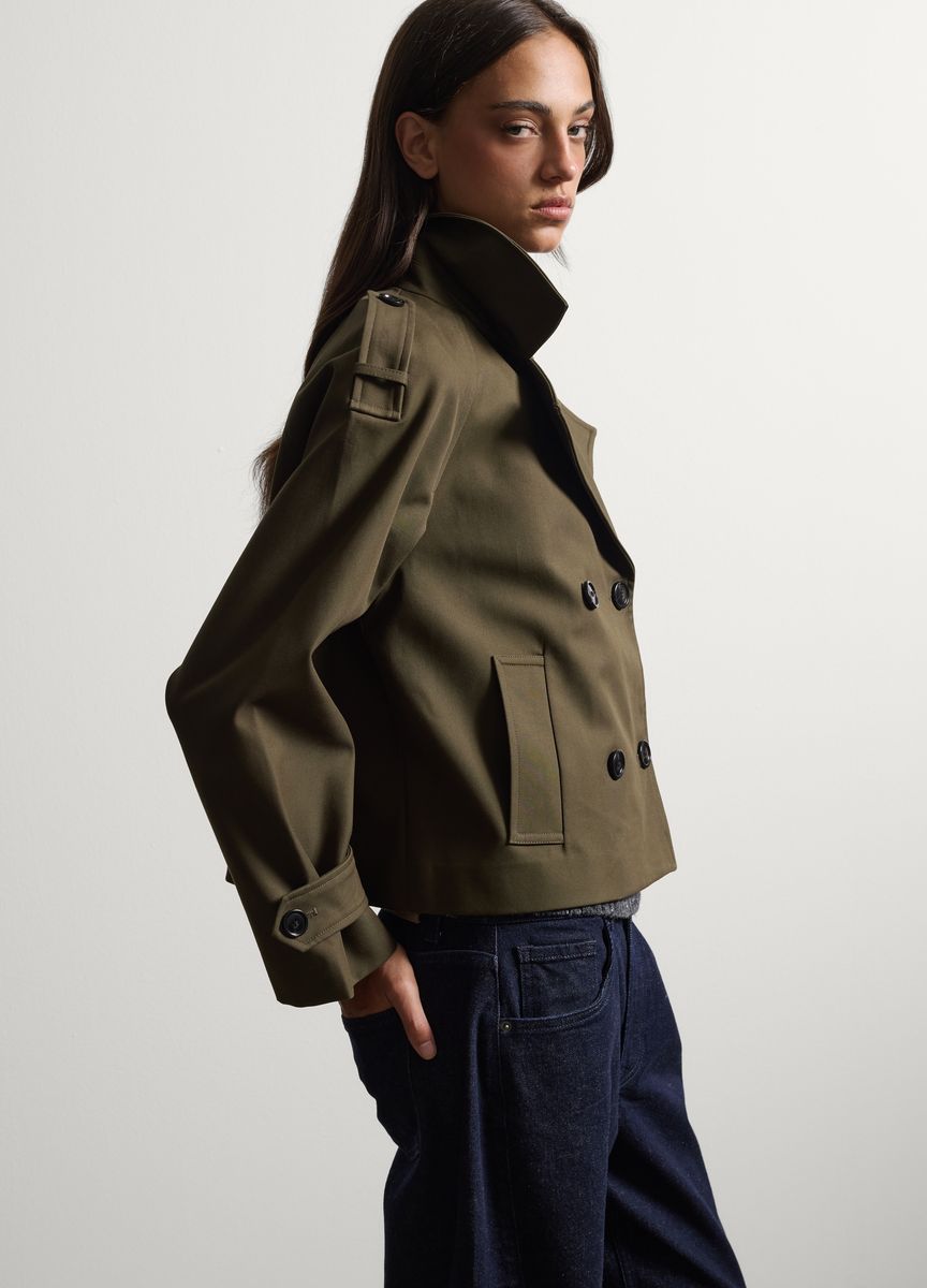 Kurze Zweireihige Trenchjacke