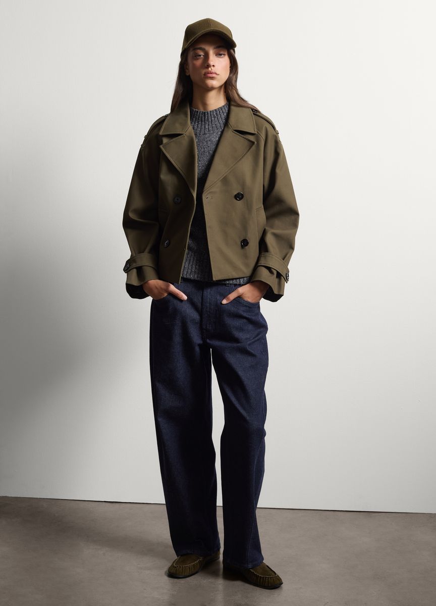 Kurze Zweireihige Trenchjacke