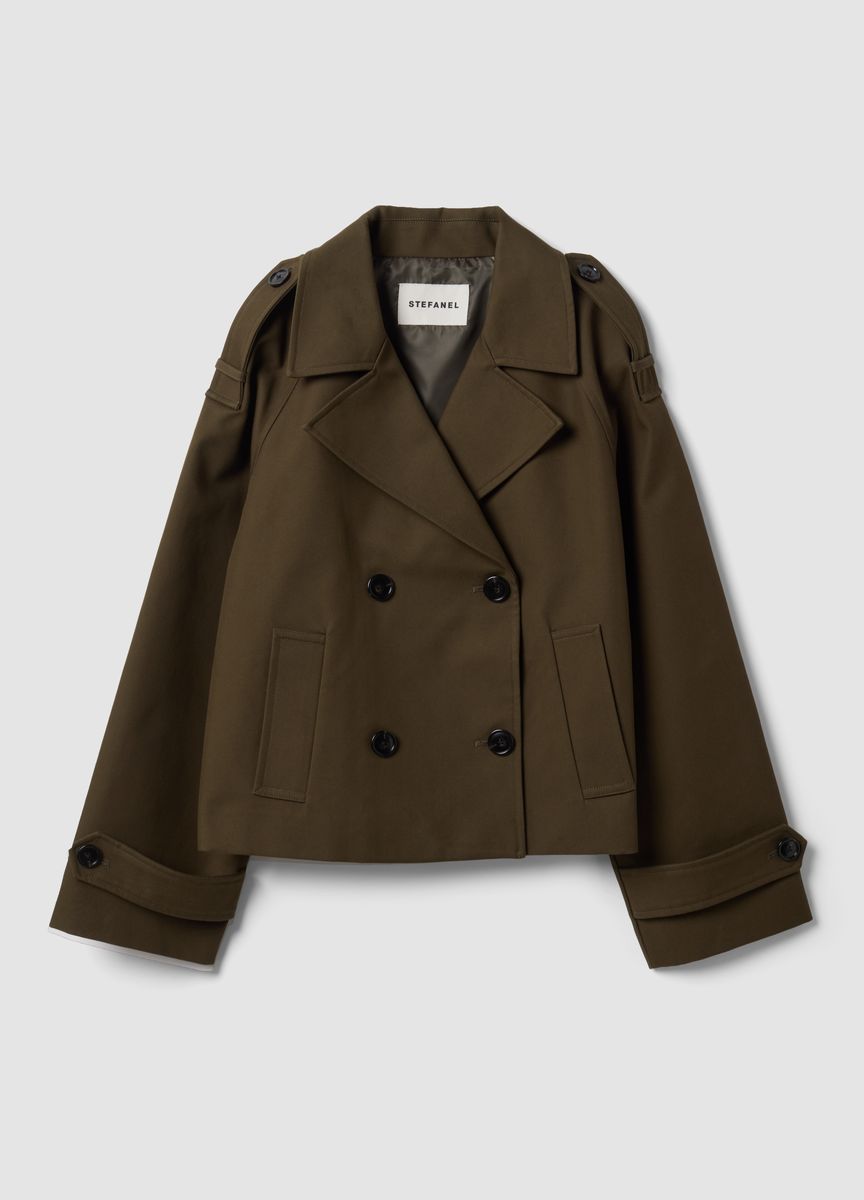 Kurze Zweireihige Trenchjacke