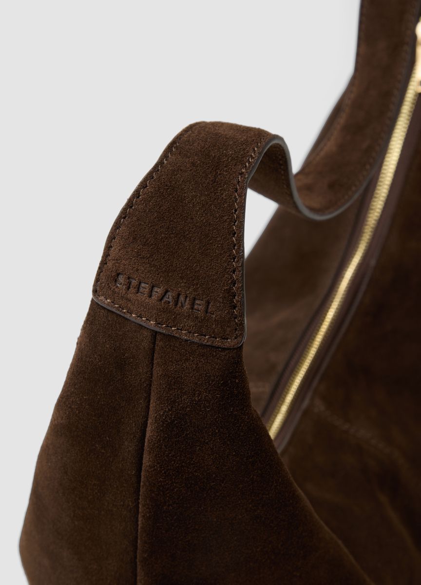 Hobo-Tasche aus Wildleder in Halbmondform