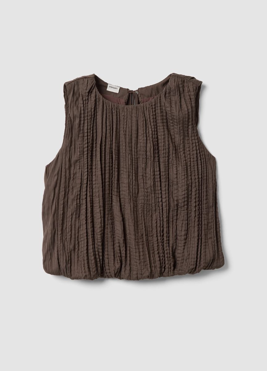 Ärmelloses Top mit Crinkle-Struktur