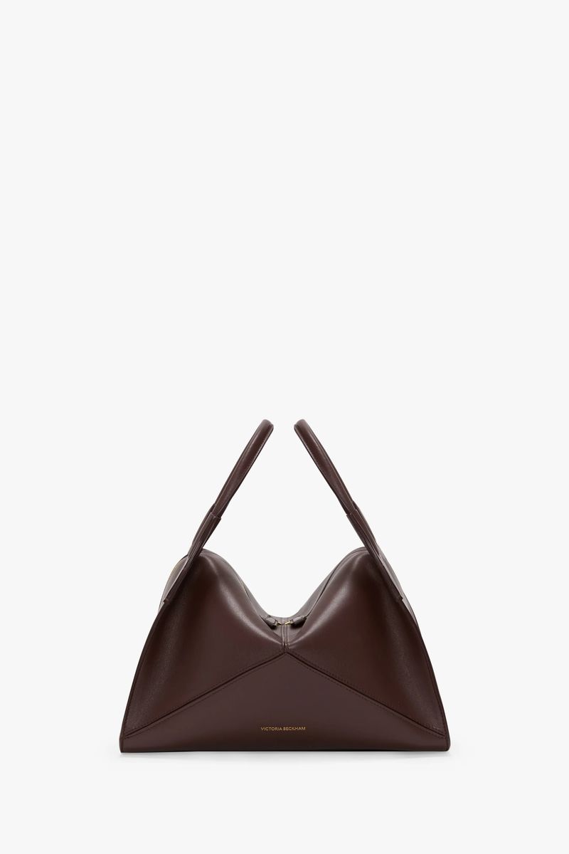 Geometrische Plié Ledertasche