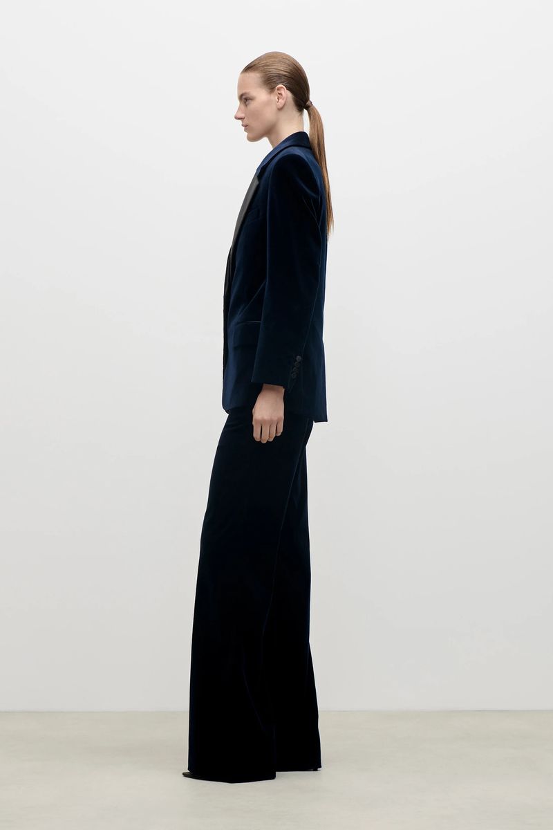 Eleganter Einreihiger Smoking-Blazer aus Samt