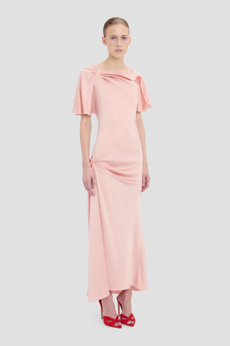 Asymmetrisches Midikleid aus Satin