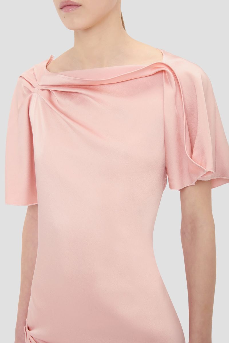 Asymmetrisches Midikleid aus Satin