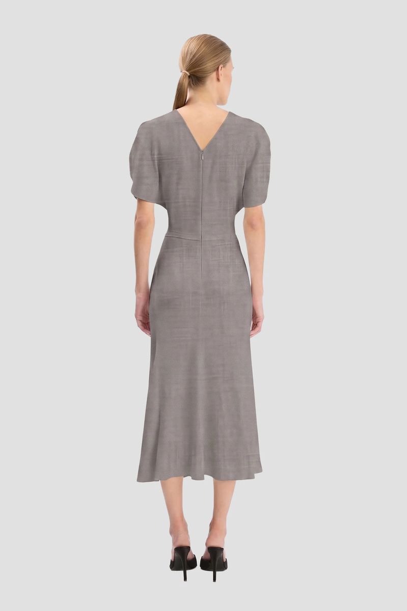 Raffiniertes Midi-Kleid aus Wollmischung