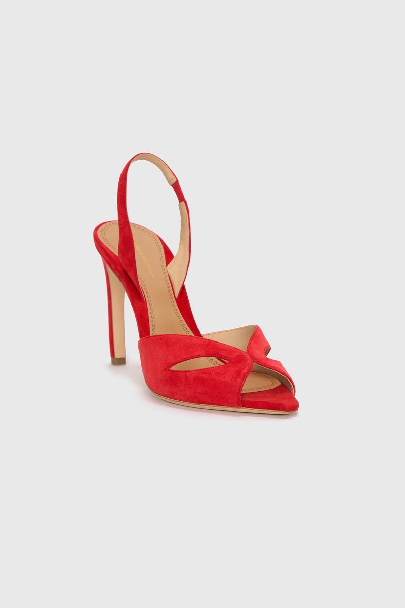 Harlow Mask Suede Slingback-Heels