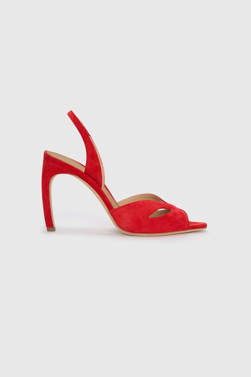 Harlow Mask Suede Slingback-Heels