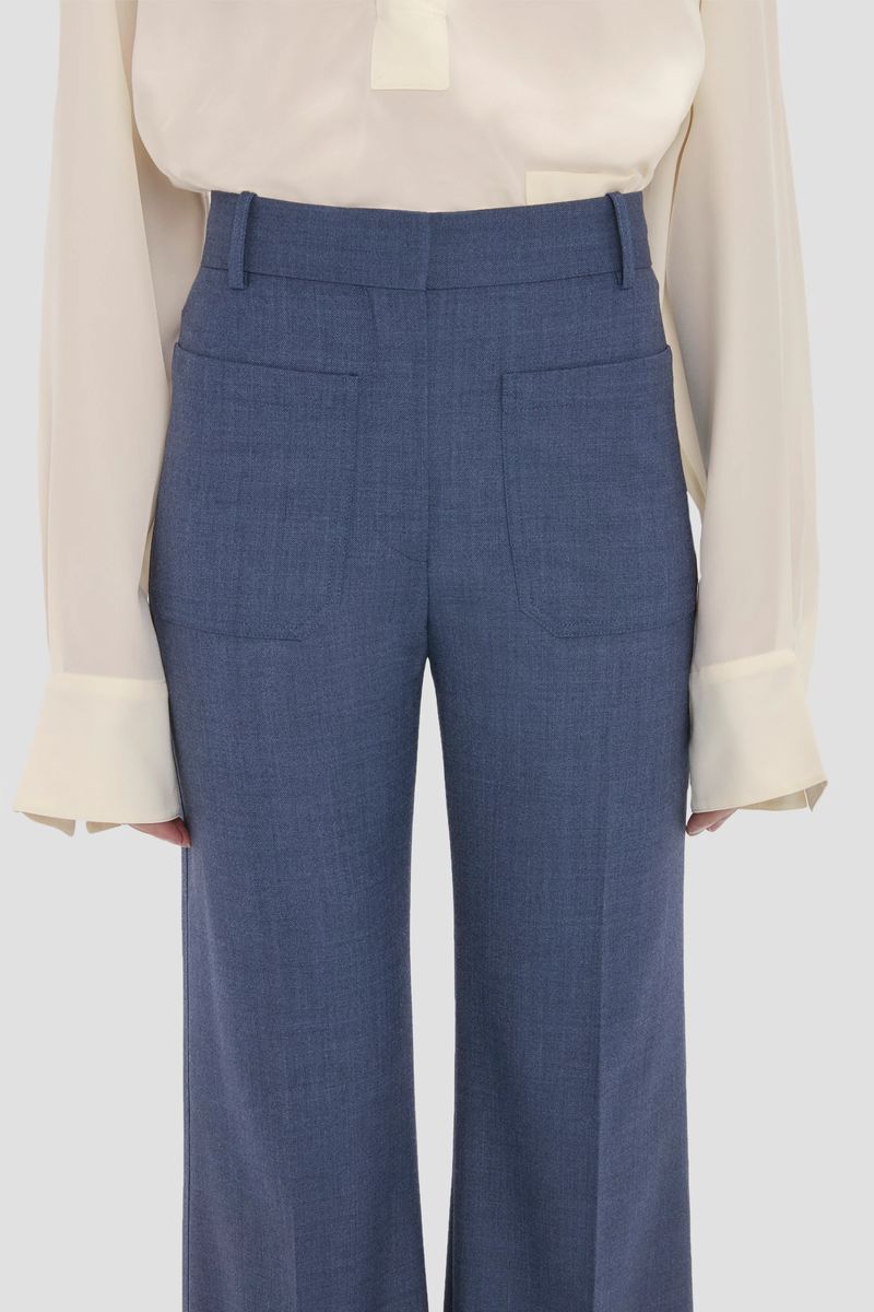 Tailored-Hose mit hoher Taille und weitem Bein