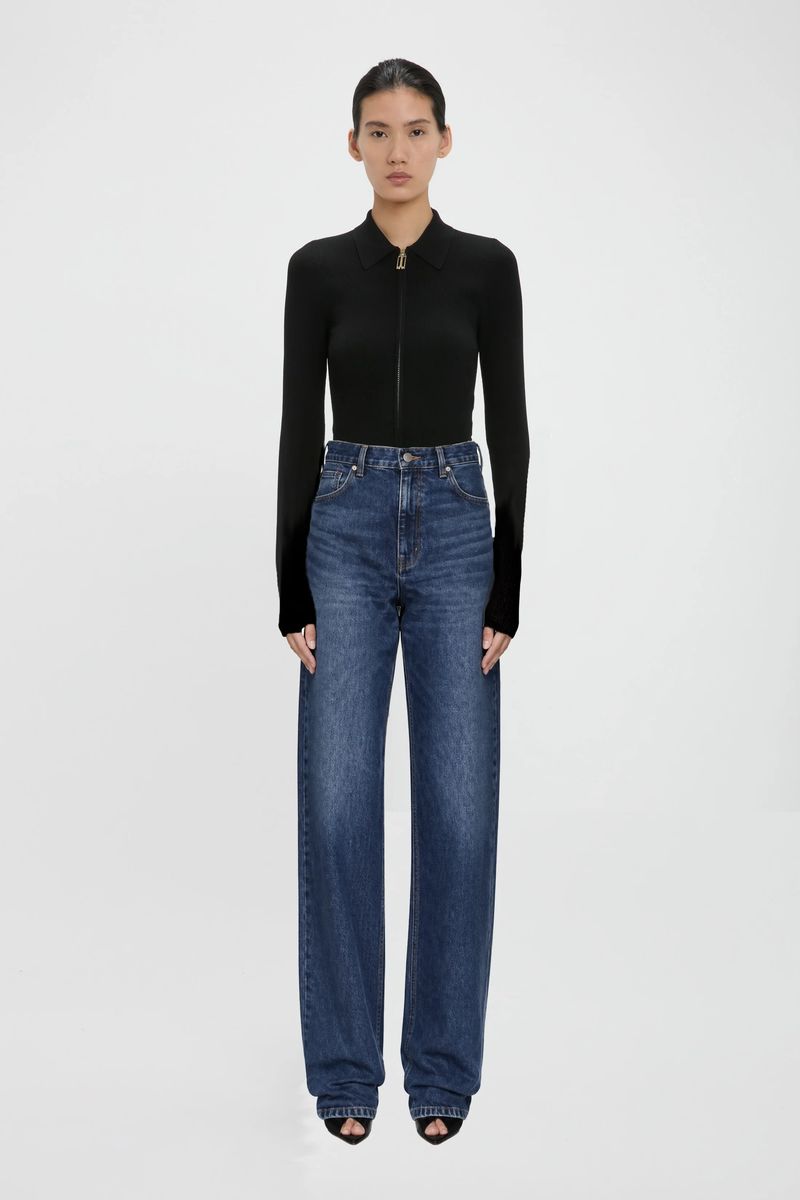 High-Waist Jeans mit weitem Bein