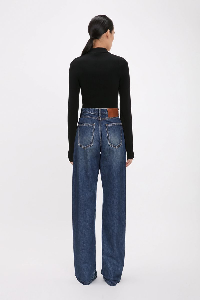 High-Waist Jeans mit weitem Bein
