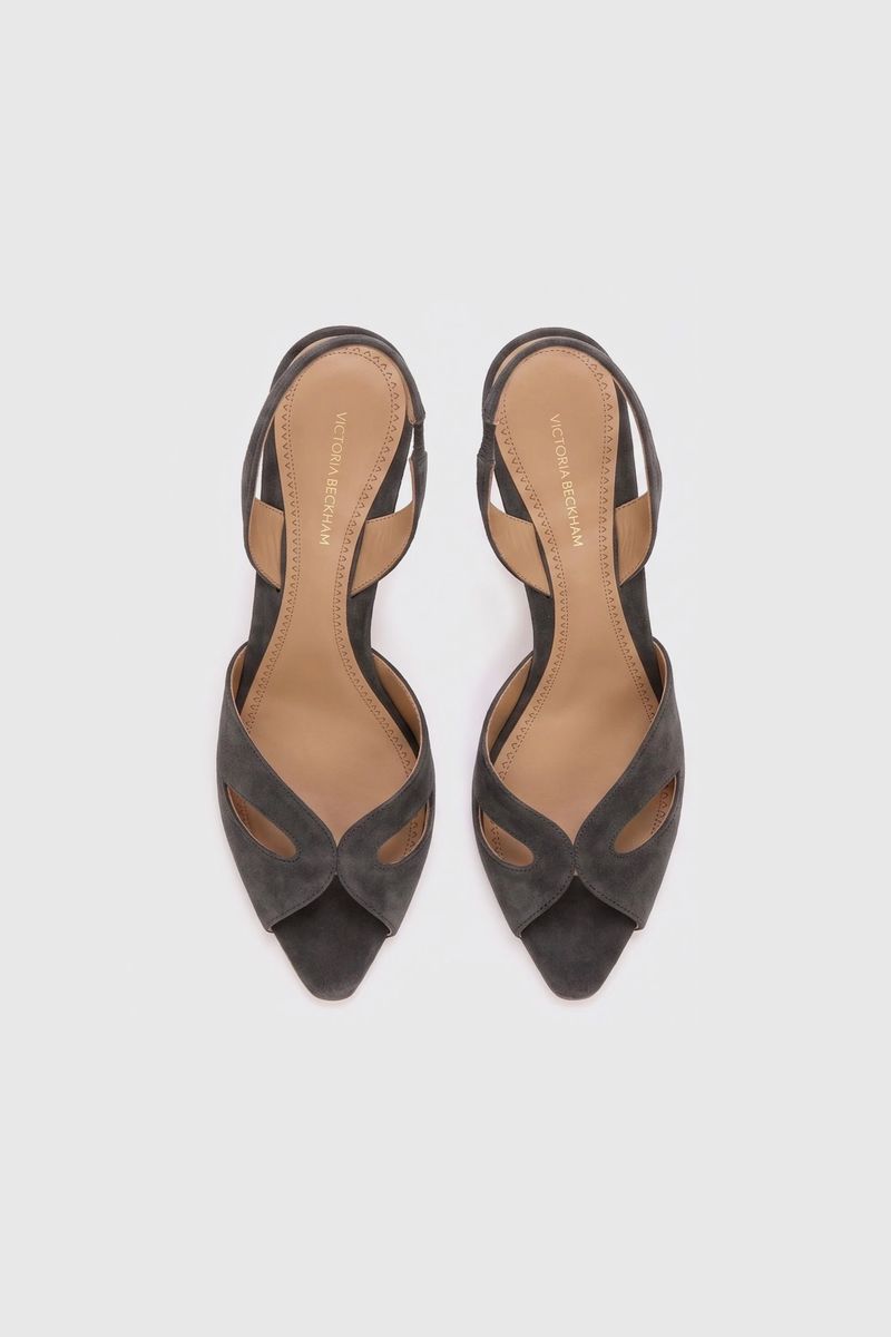 Elegante Slingbacks aus Wildleder mit Peep-Toe
