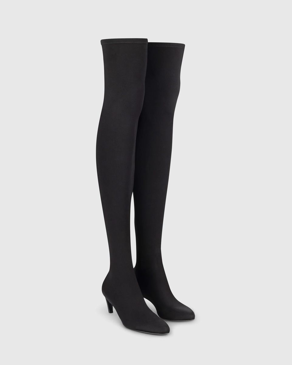 Overknee-Stiefel aus Stretch-Gewebe