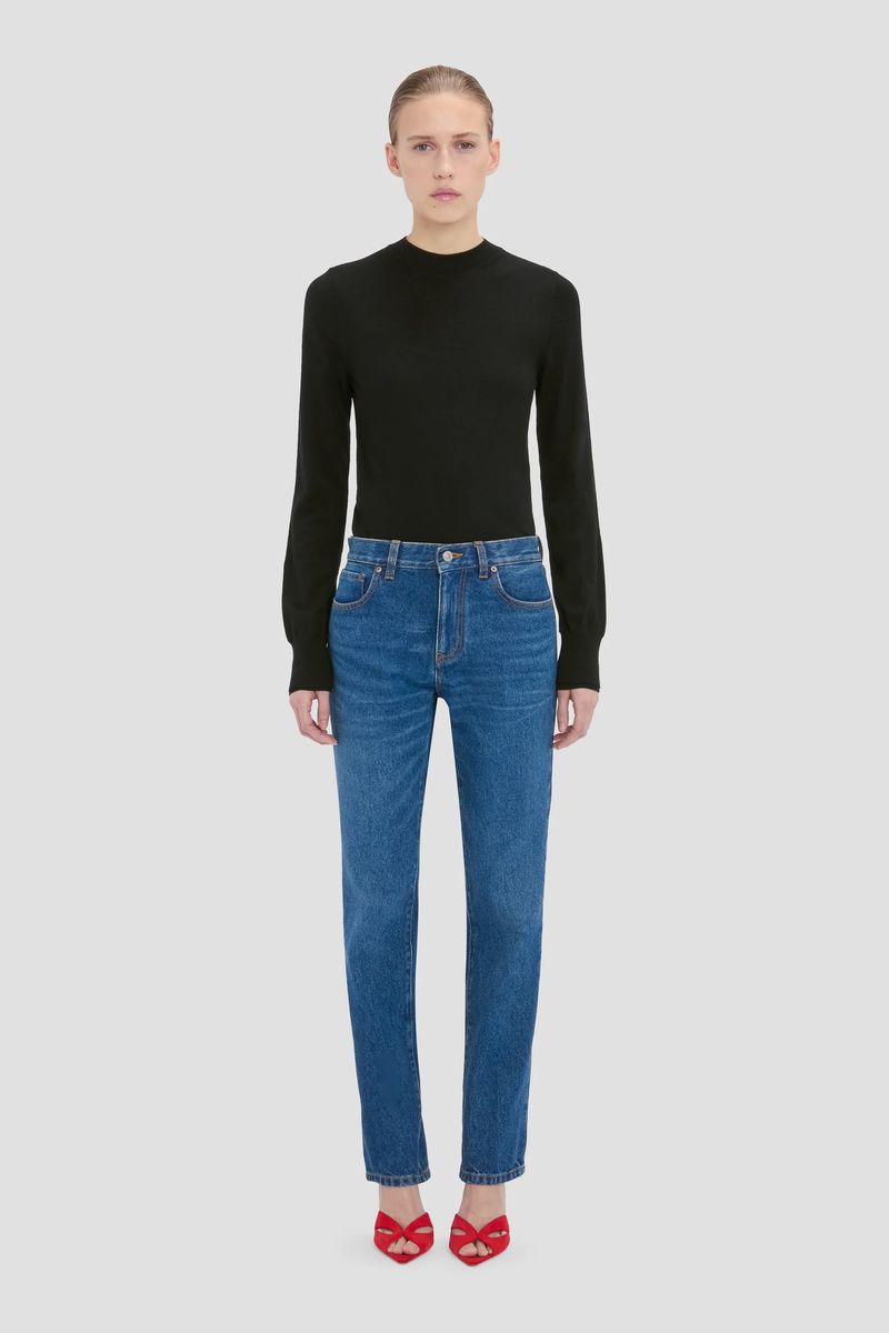 Hüftjeans mit geradem Bein