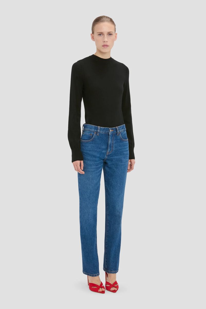 Hüftjeans mit geradem Bein