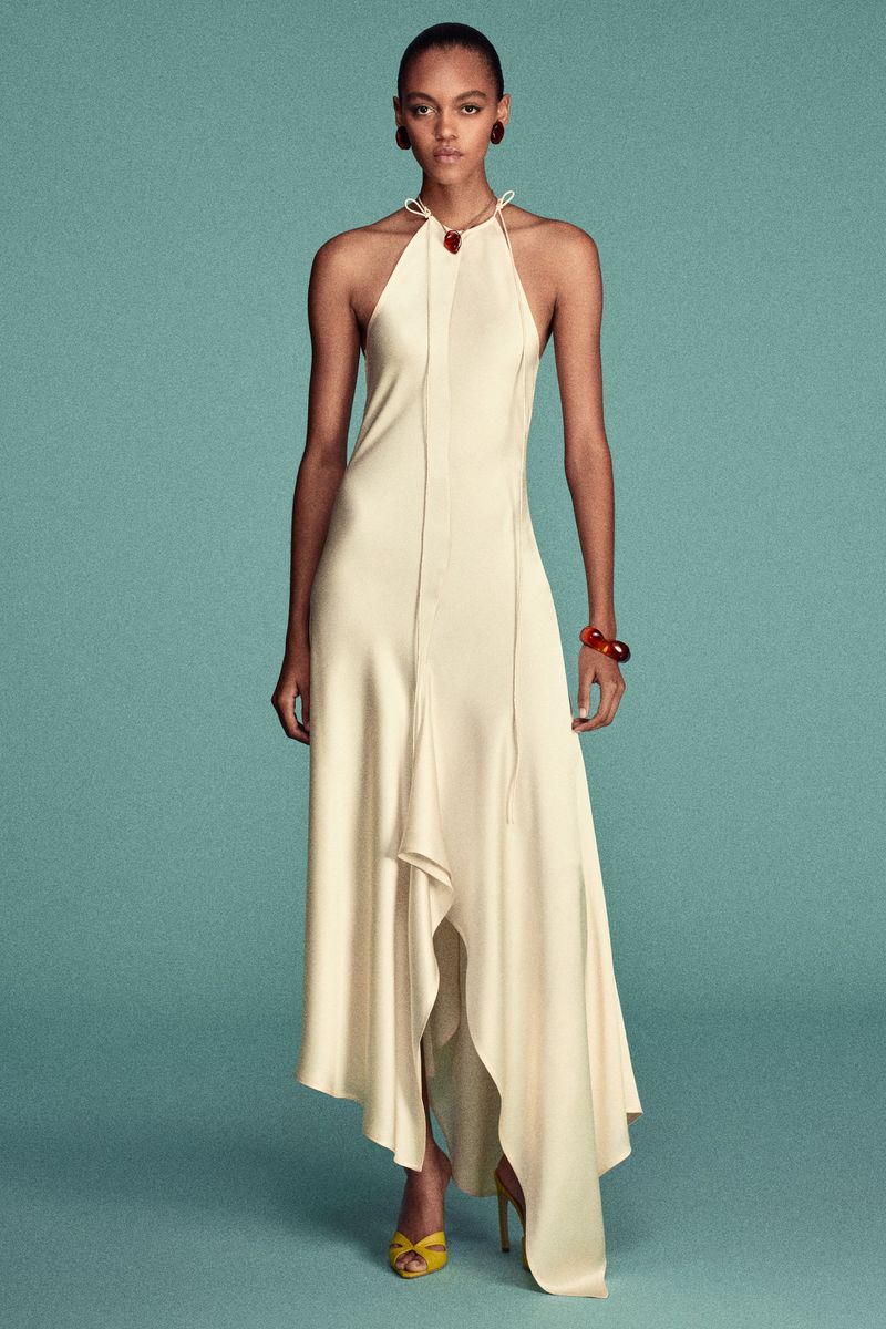 Satin-Midikleid mit Neckholder-Ausschnitt