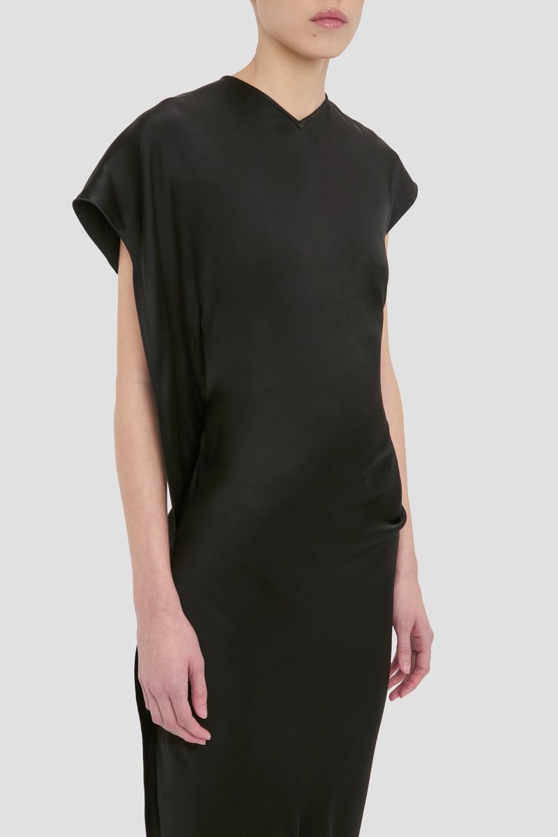 Asymmetrisches Midikleid aus Satin