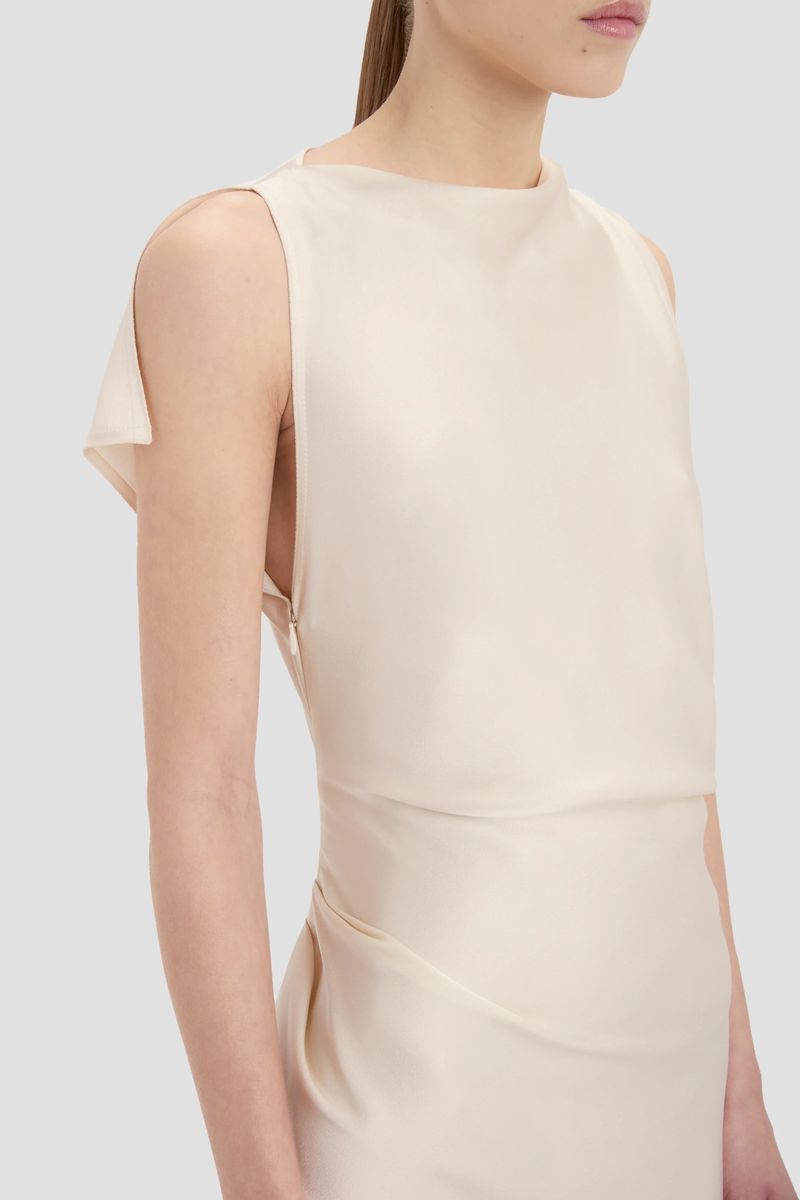 Drapiertes Midikleid aus Satin-Crepe