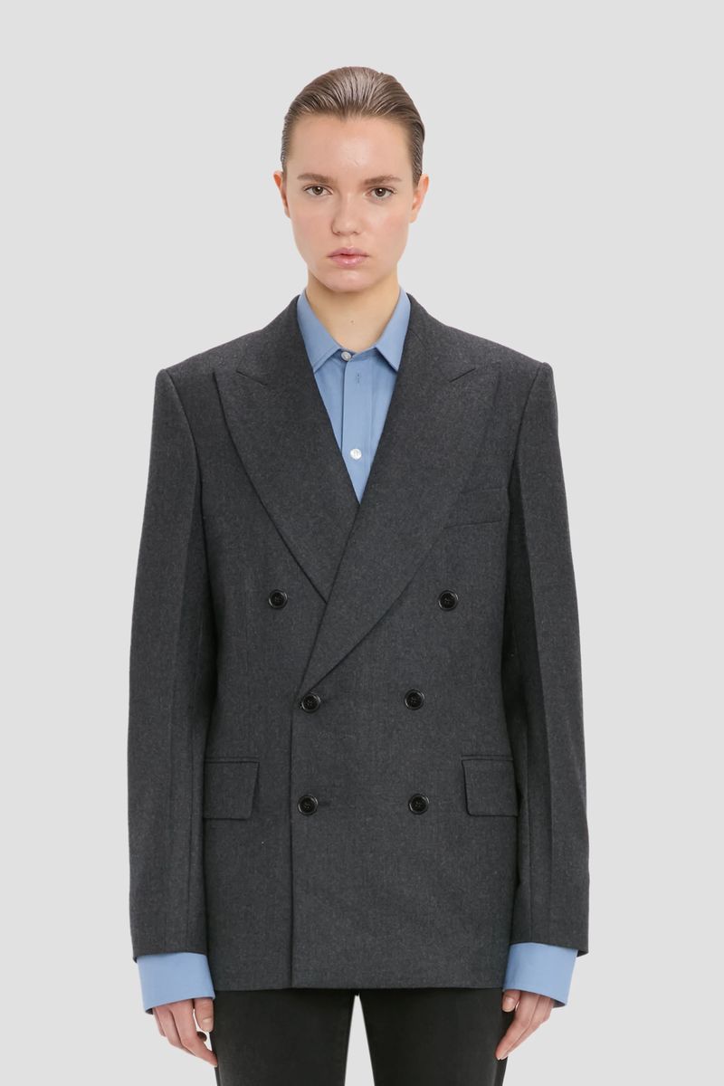 Zweireihiger Tailored-Blazer aus Melange