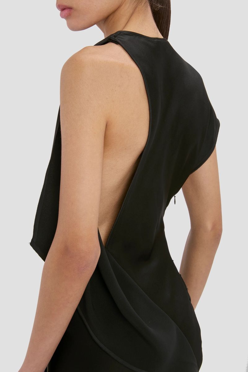 Drapiertes Abendkleid aus Krepp-Satin