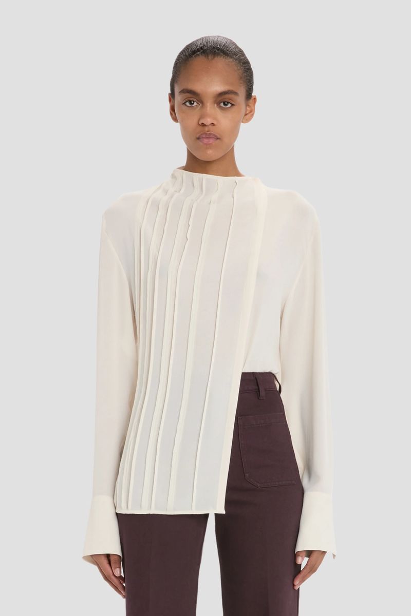 Asymmetrische Bluse mit Nahtdetails