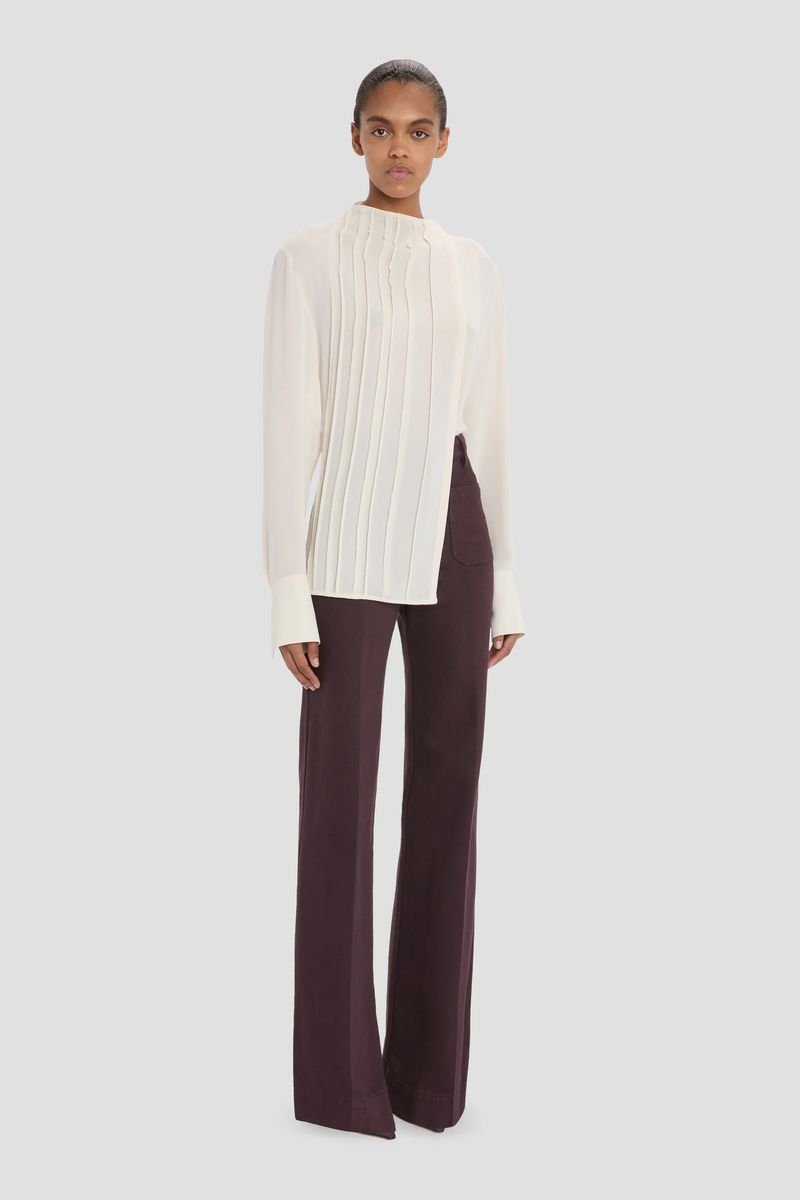 Asymmetrische Bluse mit Nahtdetails