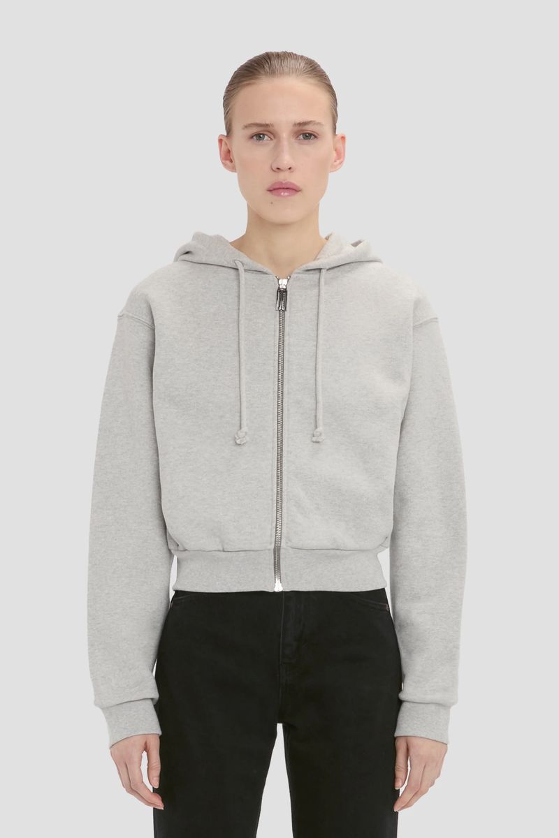 Kurz geschnittener Baumwoll-Zip-Hoodie