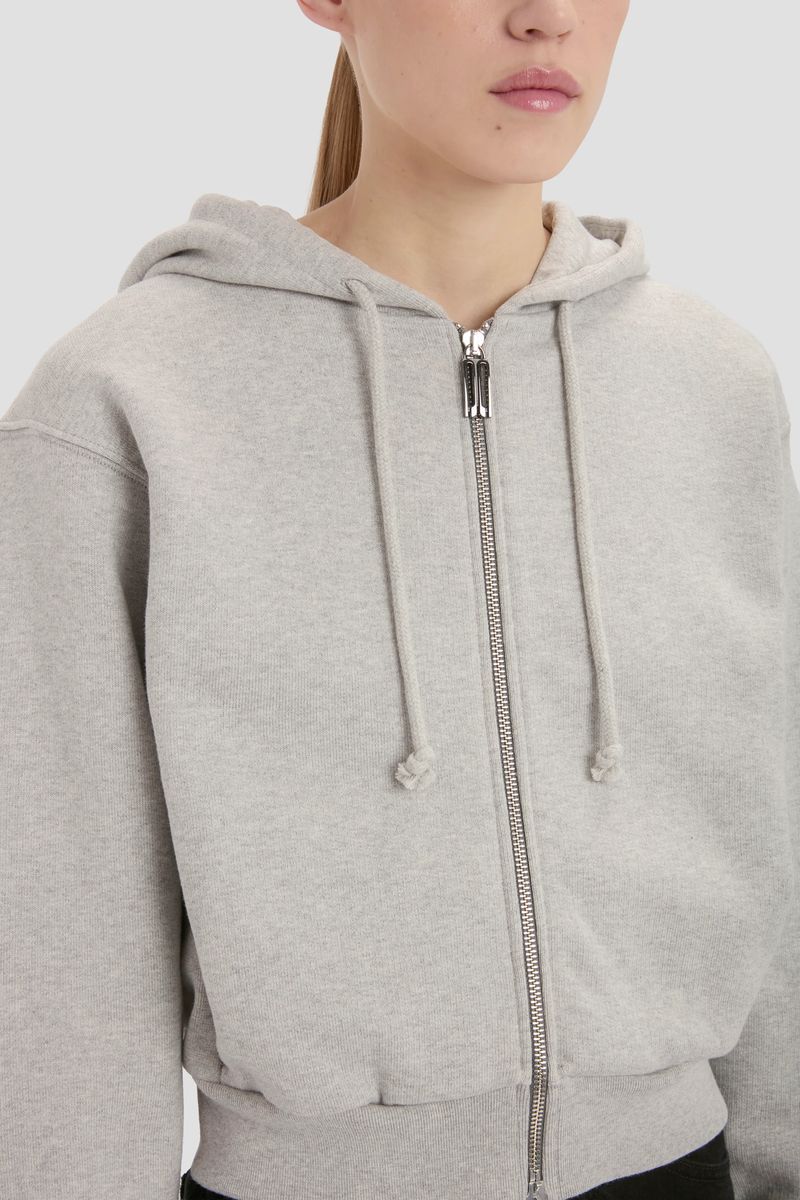 Kurz geschnittener Baumwoll-Zip-Hoodie