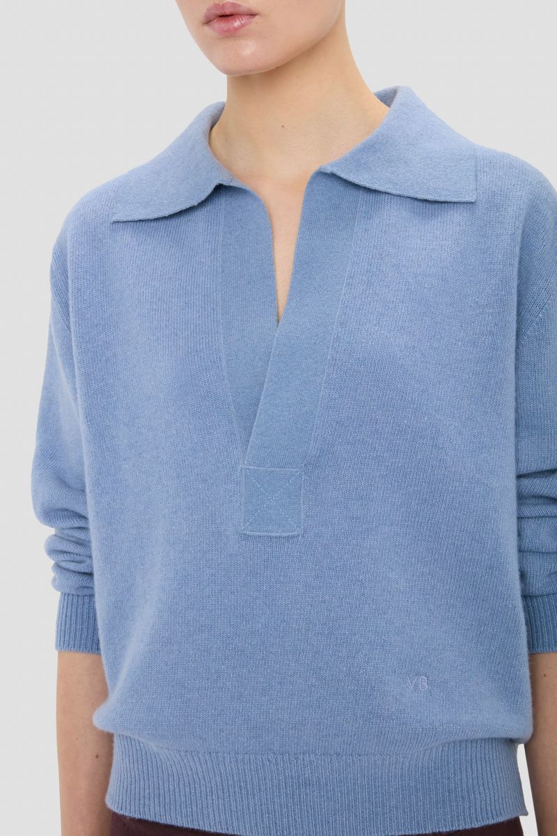 Pullover mit Polokragen aus Kaschmirmischung