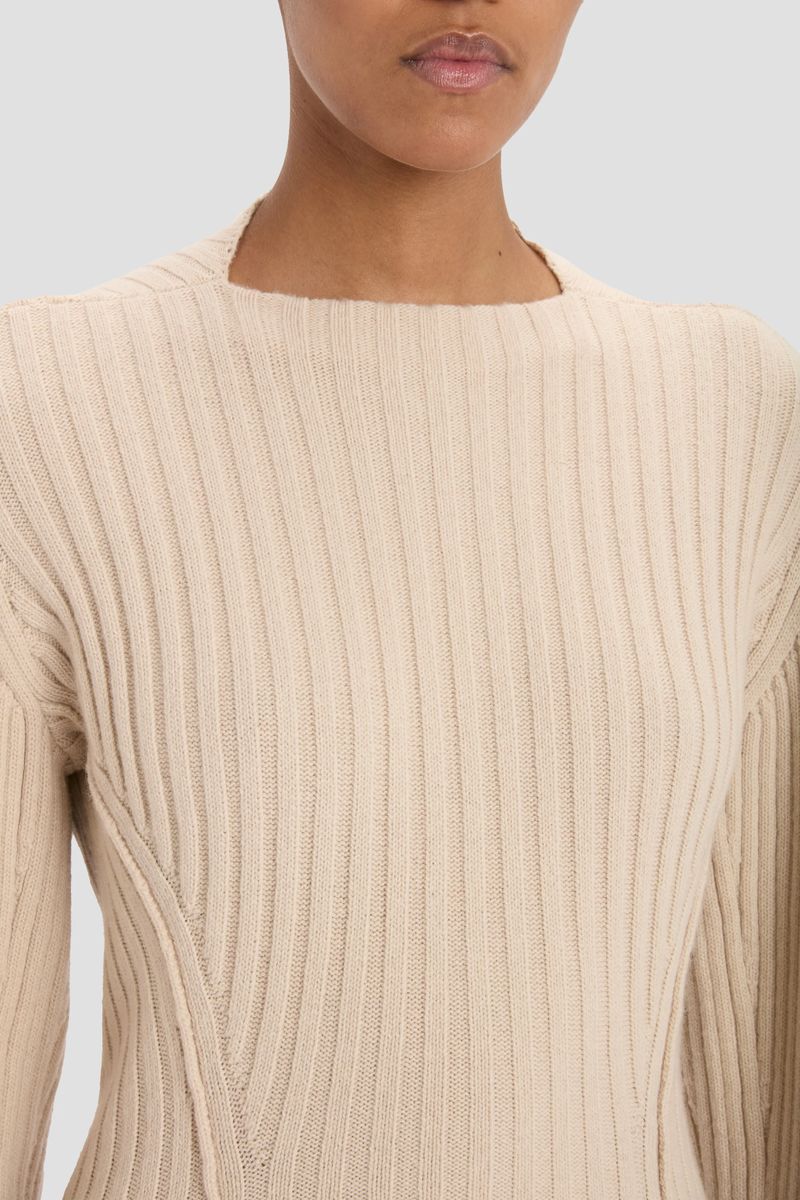 Architektonischer Rippstrick-Pullover