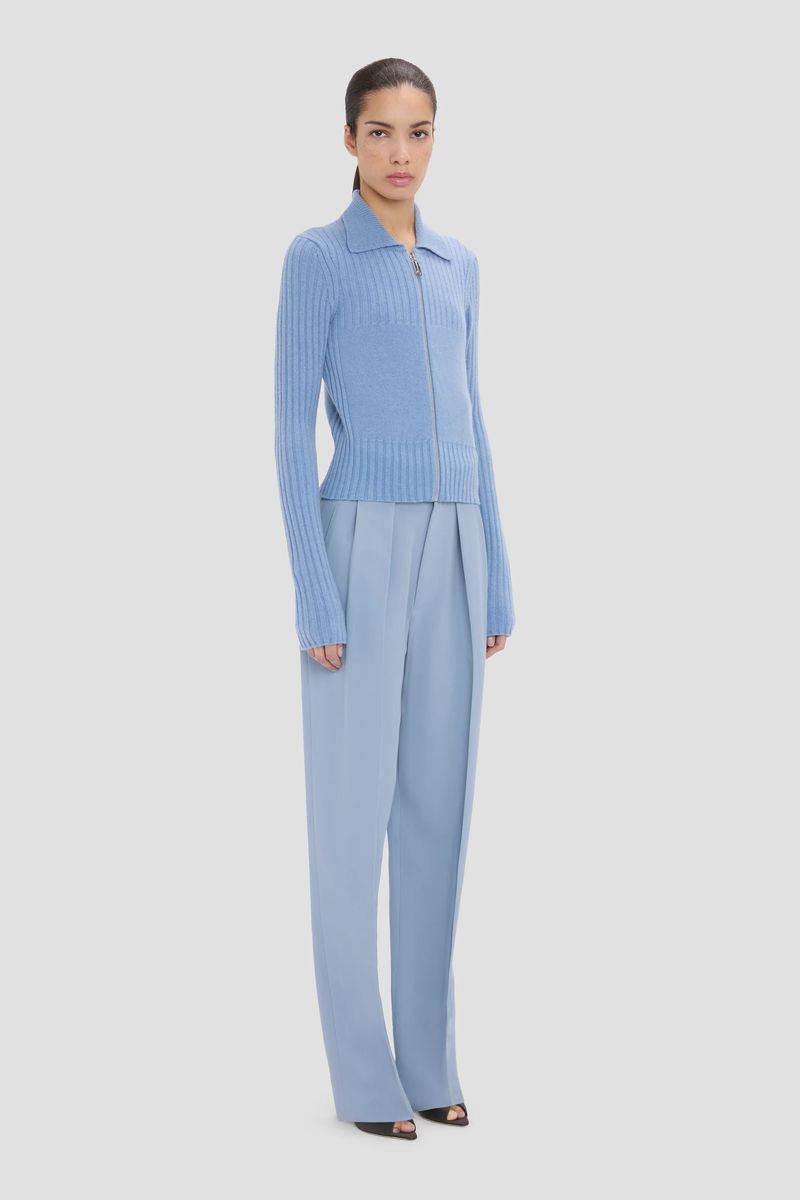 Zip-Strickpullover aus Kaschmir-Mix
