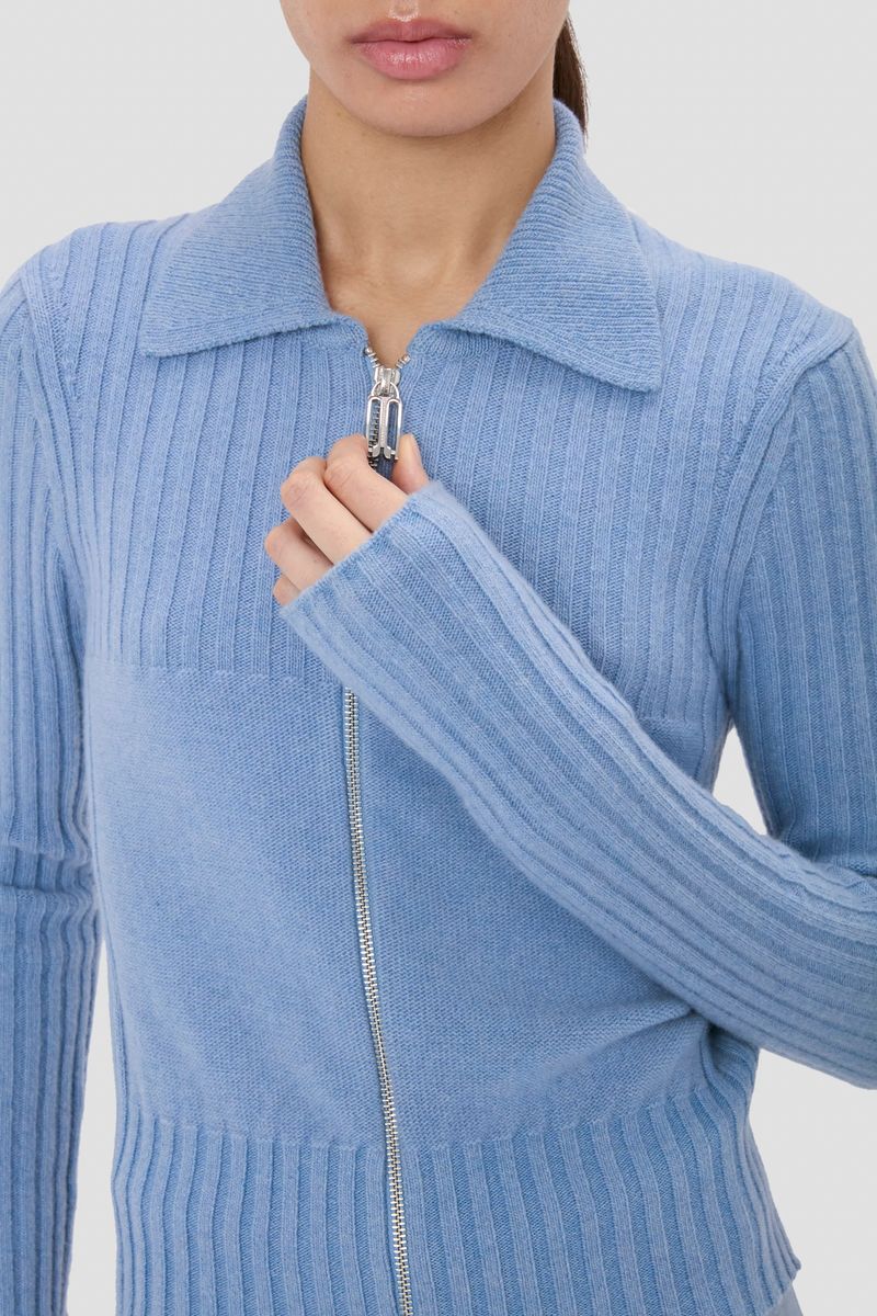 Zip-Strickpullover aus Kaschmir-Mix