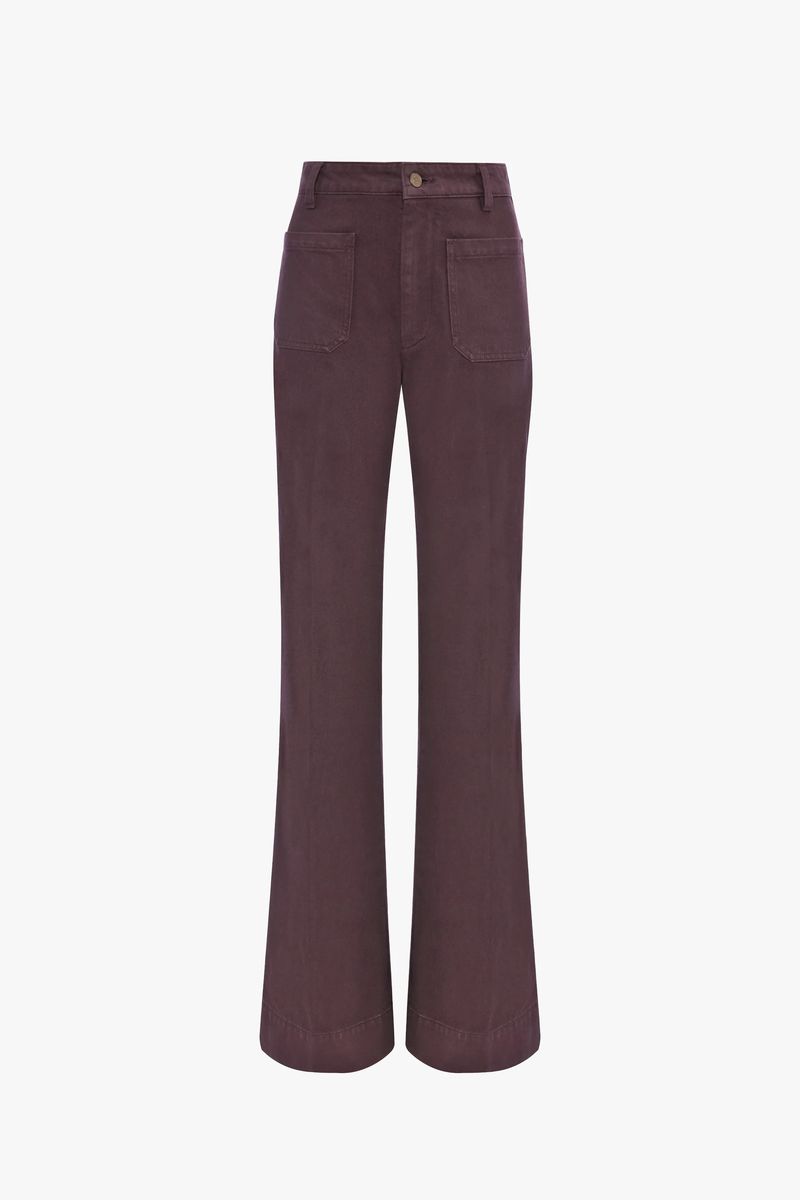 Hochtaillierte Jeans mit weitem Bein