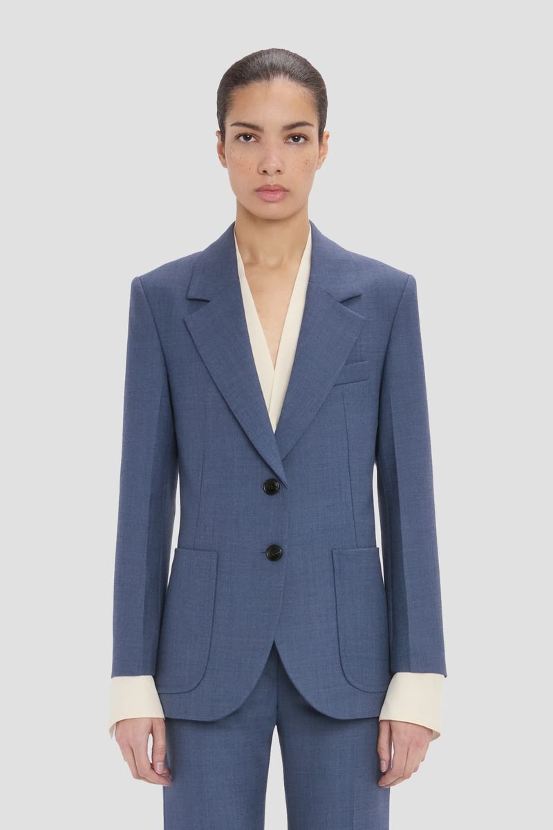 Einreihiger taillierter Melange-Blazer