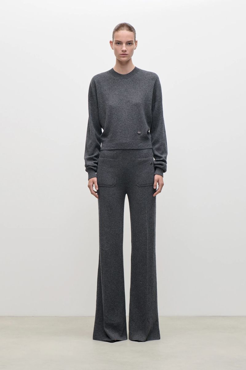 Kurzer Kaschmir-Merino-Strickpullover