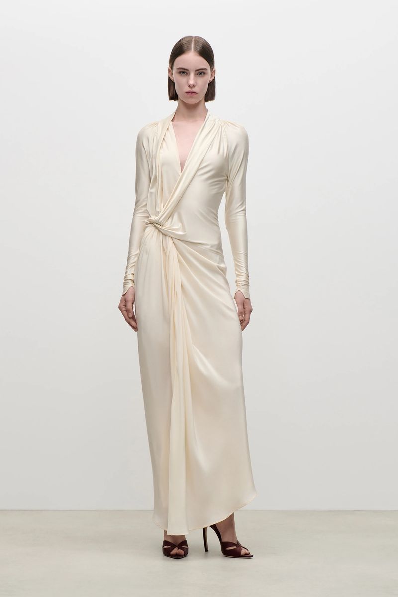 Elegantes Drapierte Jersey-Midikleid
