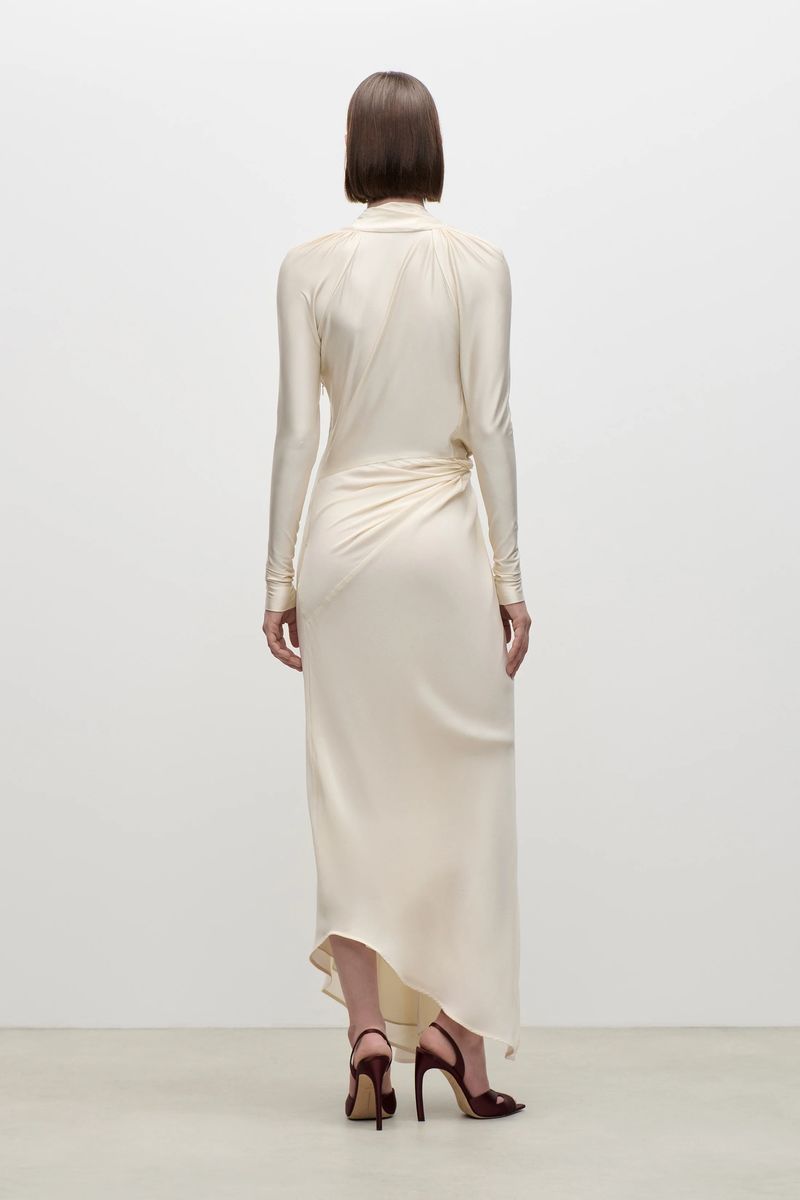 Elegantes Drapierte Jersey-Midikleid