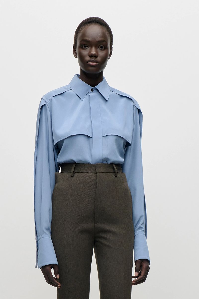 Utility-Bluse mit Klappendetail