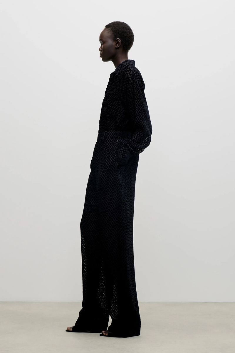 Hemd mit geometrischem Devoré-Muster